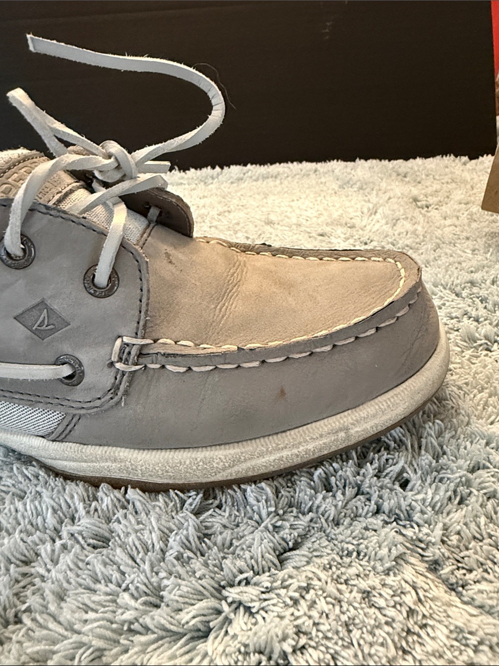 Sperry Women’s Gray Leather Boat Shoes - Picture 6 of 9
